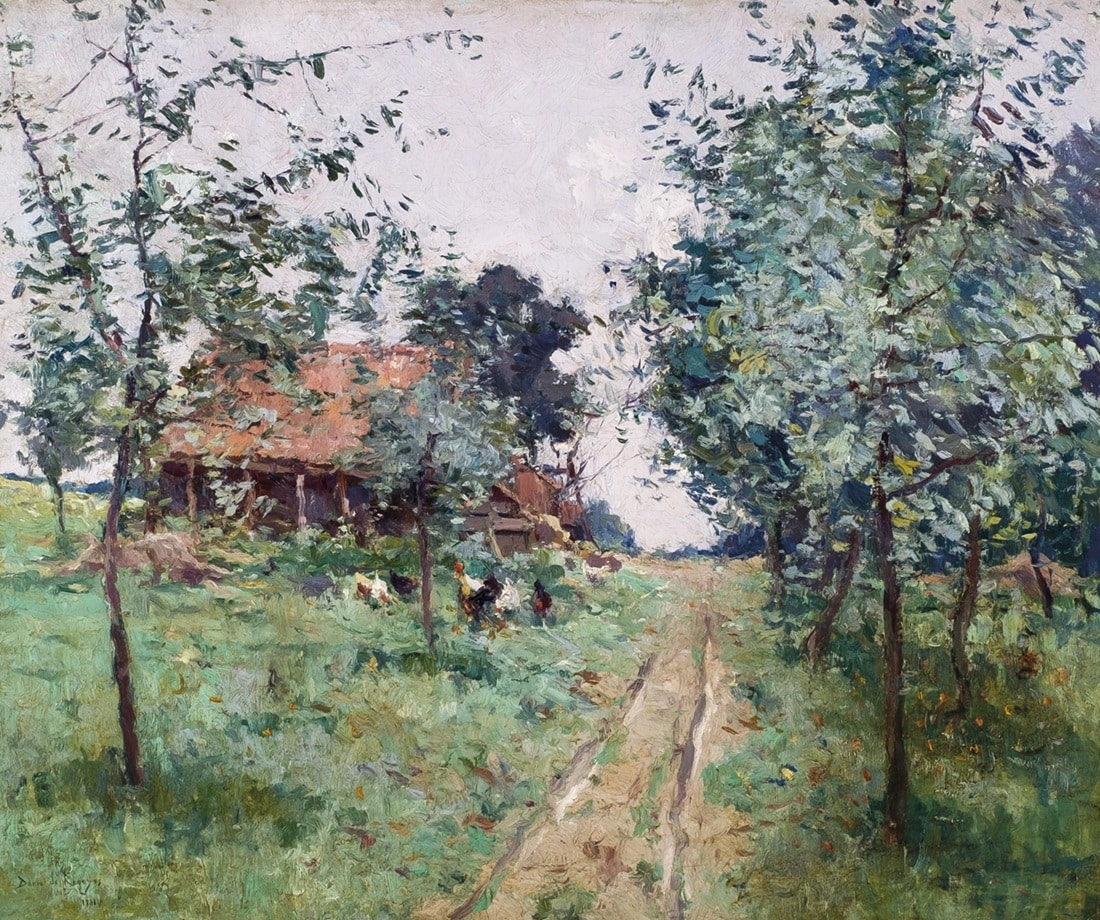 Darío de Regoyos, Granja en Bélgica, 1881. Durán Subastas. Salida: 35.000 euros. No vendido