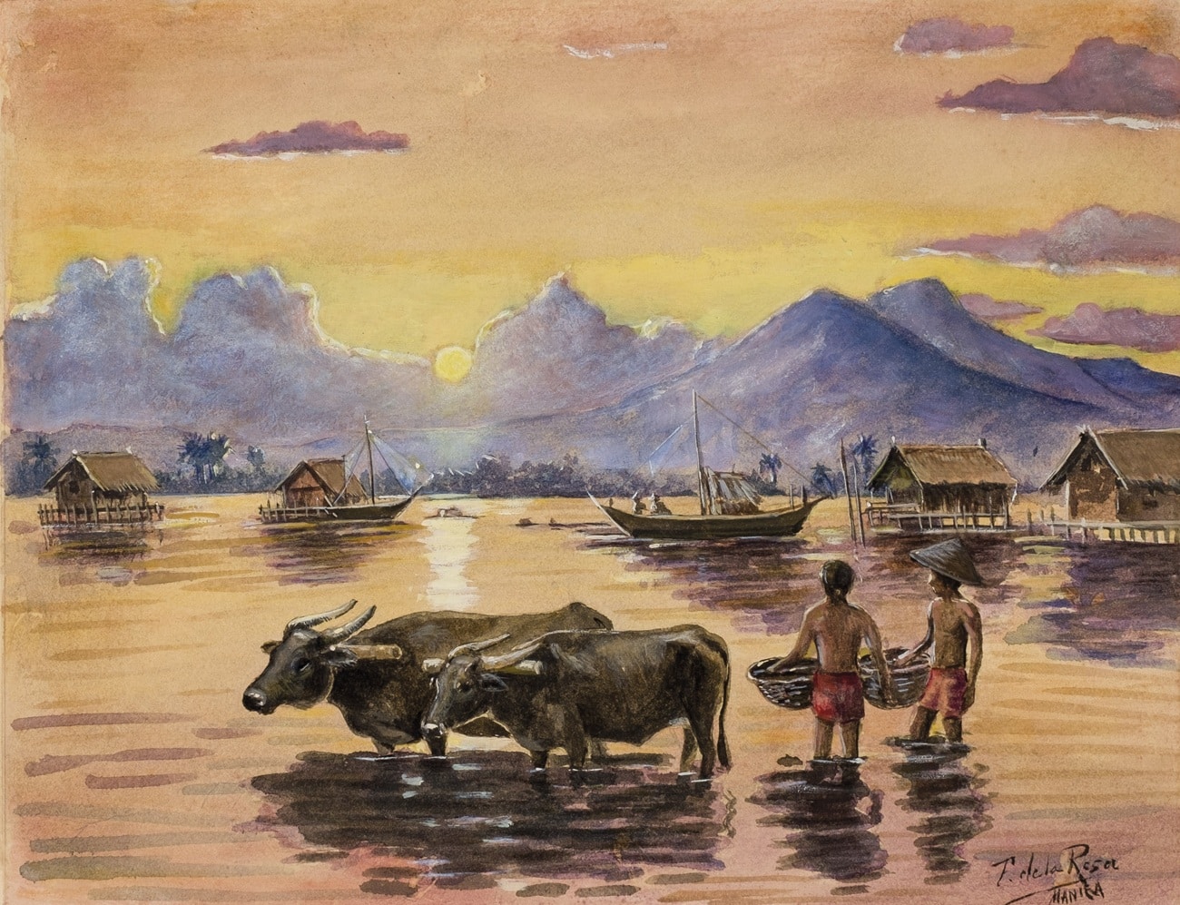Fabián de la Rosa, Escenas filipinas, c. 1905. Durán Subastas. Salida: 9.000 euros. Remate: 22.500 euros