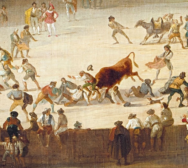 Genaro Pérez Villaamil, Escena taurina, 1829, detalle Genaro Pérez Villaamil, Escena taurina, 1829, detalle