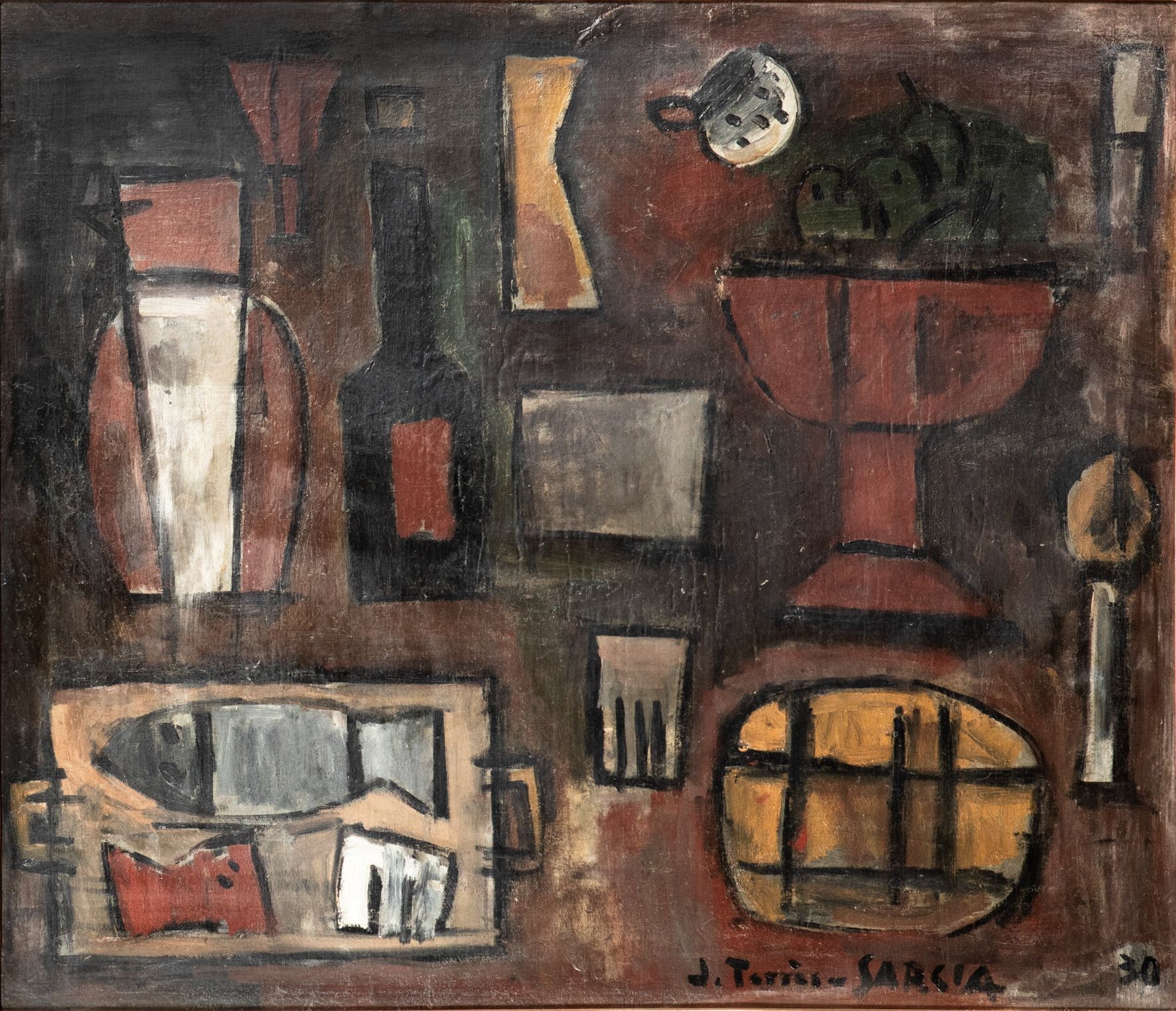 Joaquín Torres García, Naturaleza muerta, París, 1930. Fernando Durán Subastas. Salida: 80.000 euros. Remate: 120.000 euros