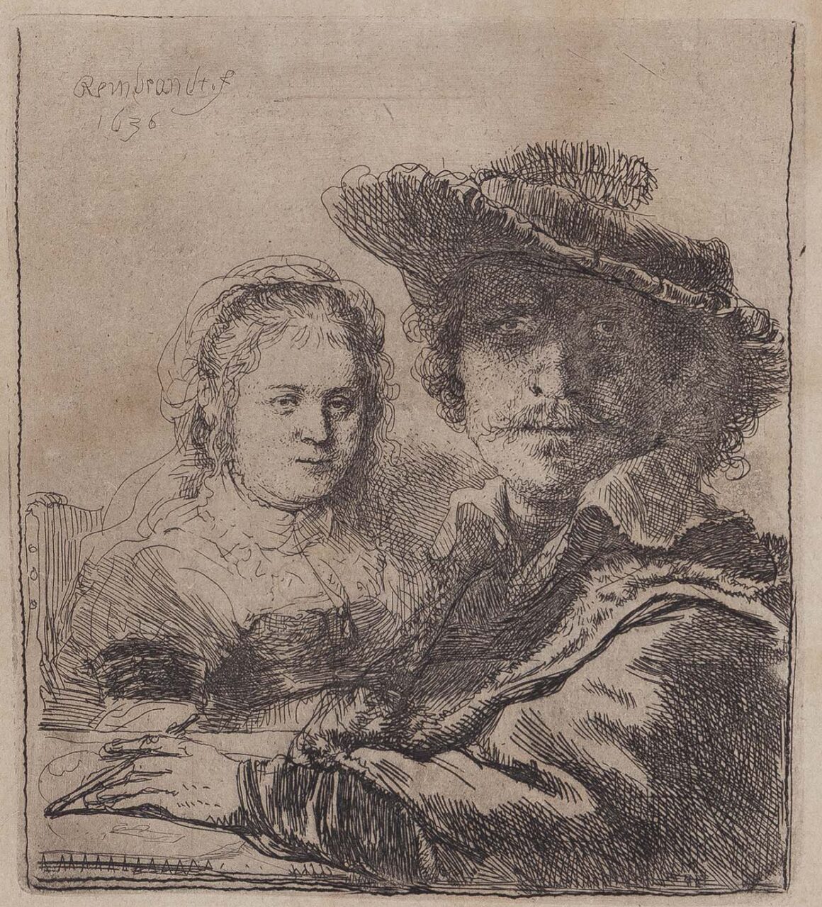 rembrandt y saskia Rembrandt llena el Carmen Thyssen Málaga con sus grabados