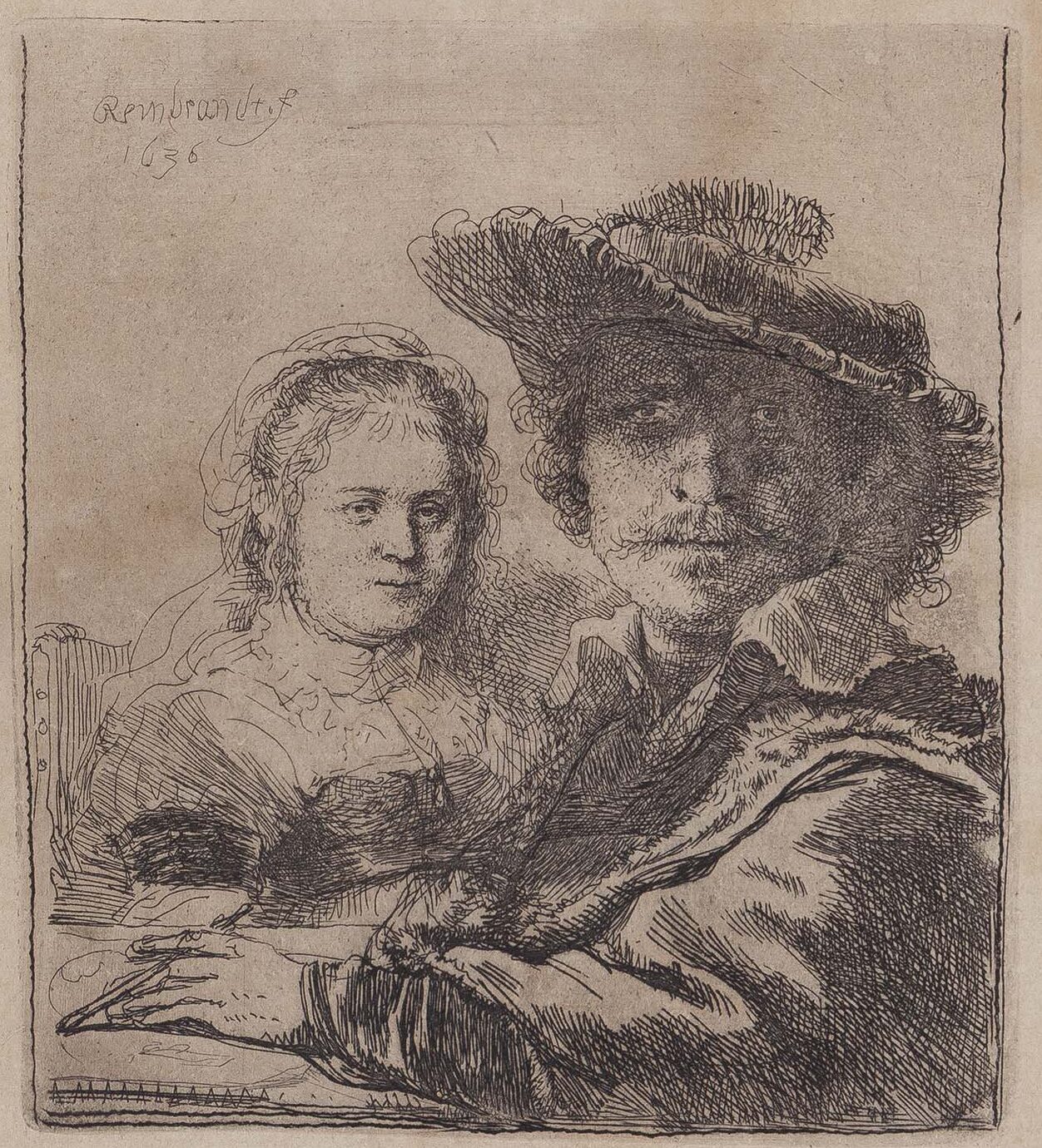 rembrandt y saskia Rembrandt llena el Carmen Thyssen Málaga con sus grabados