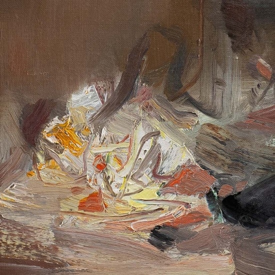 Chu Teh-Chun, Painting nº 561, 1974, detalle Fernando Durán, entre Ramón Casas y Chu Teh-Chun