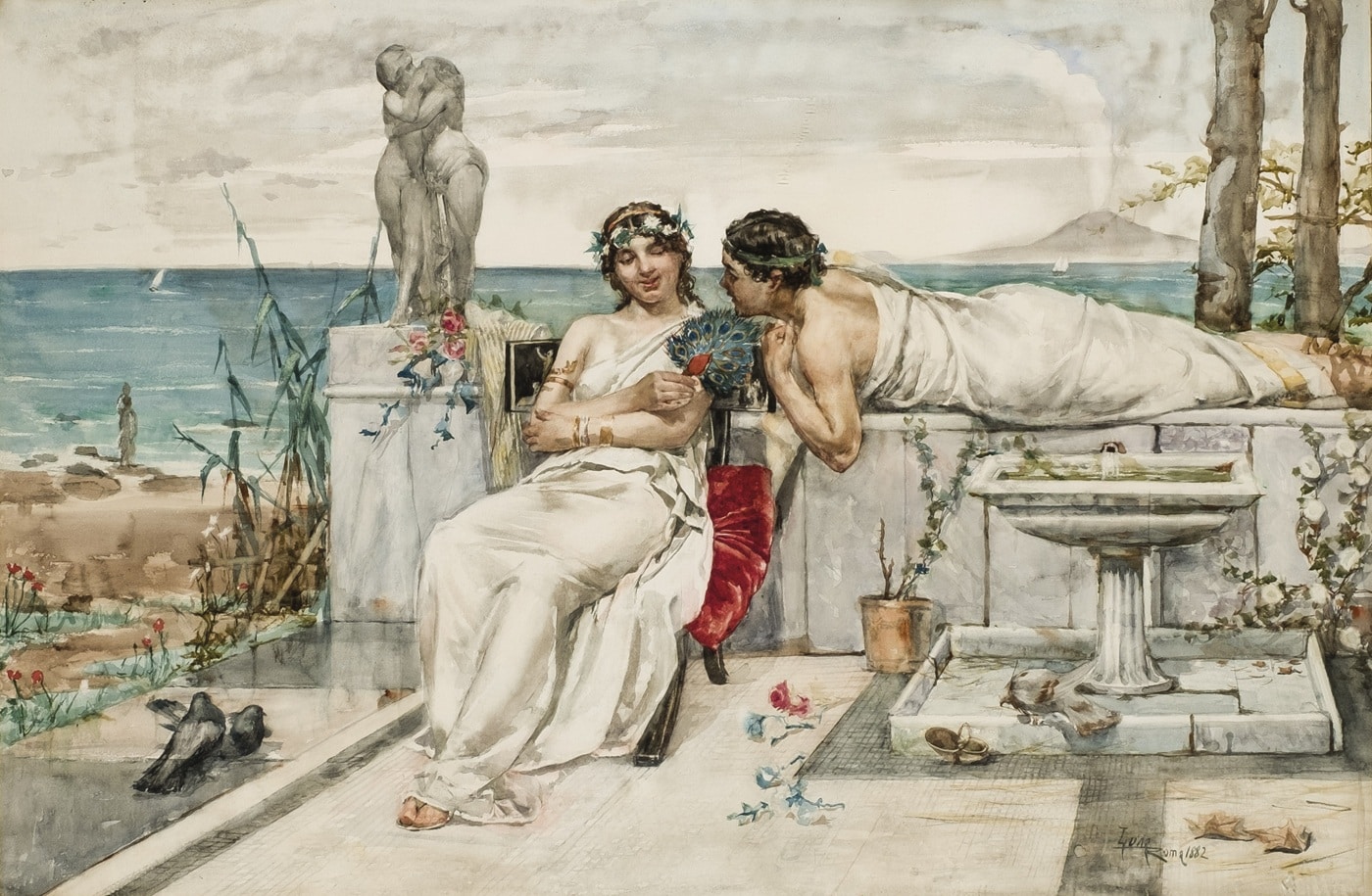 Juan Luna y Novicio, Galanteo napolitano, 1882. Durán Subastas. Salida: 40.000 euros. Remate: 140.000 euros