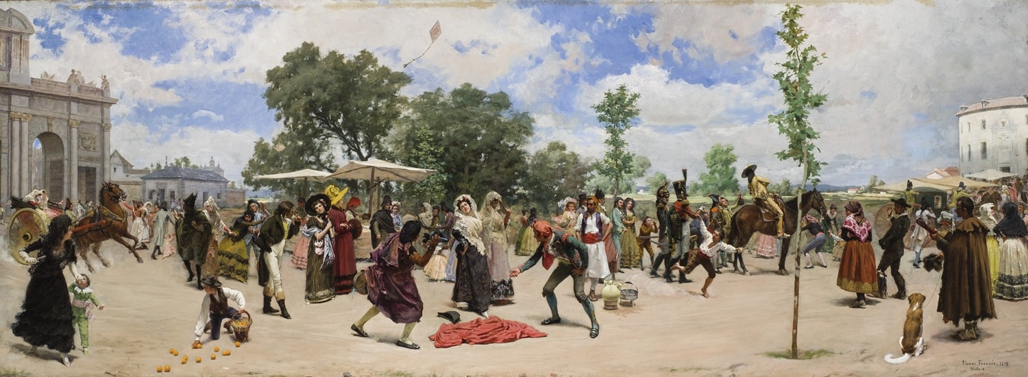 Plácido Francés, Entrada a la plaza de toros desde la Puerta de Alcalá, 1898. Durán Subastas. Salida y remate: 45.000 euros