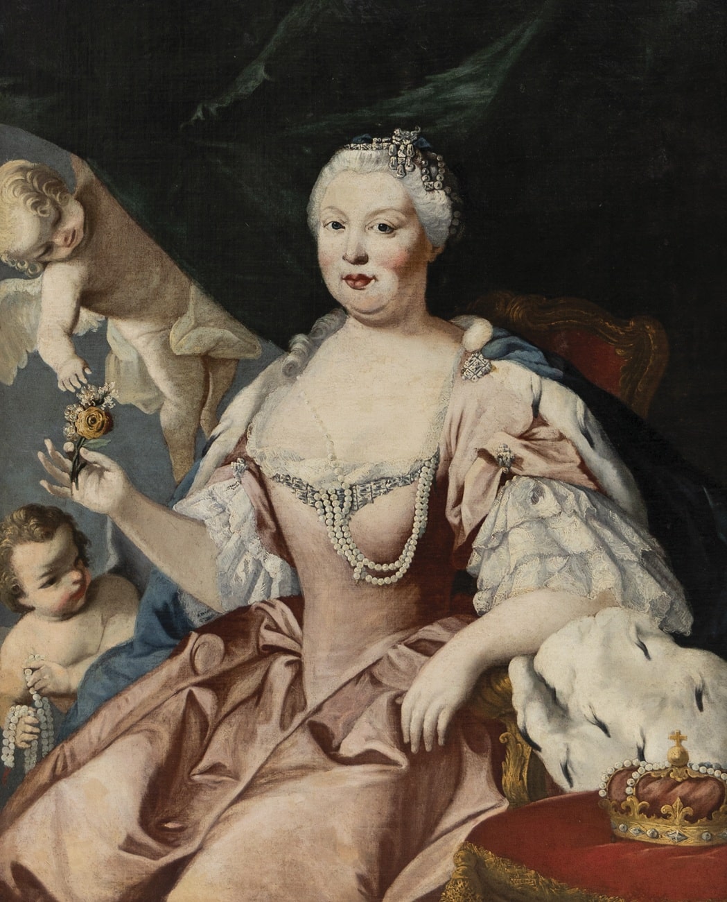 Seguidor de Jacopo Amigoni, Retrato de la reina Bárbara de Braganza. Abalarte Subastas. Salida: 4.5000 euros. Remate: 6.000 euros
