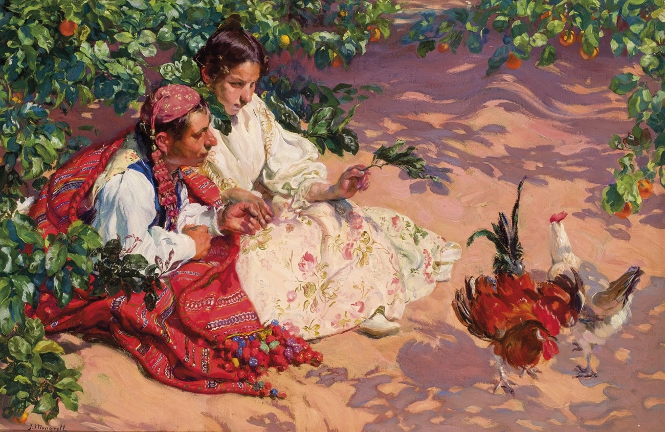 José Mongrell, Novios valencianos en la huerta. Durán Subastas. Salida: 18.000 euros. Remate: 20.000 euros