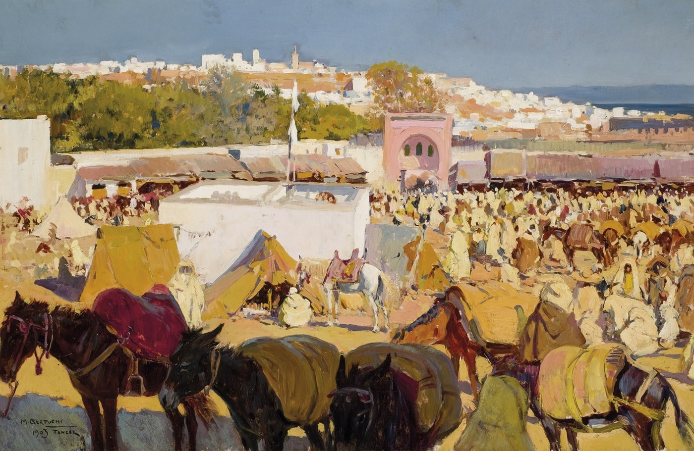 Mariano Bertuchi, Vista de Tánger, 1903. Durán Subastas. Salida: 18.00 euros. Remate: 19.000 euros
