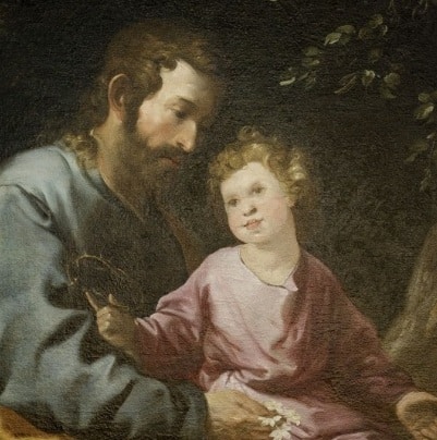 Francisco Herrera, el viejo, San José con el Niño Jesús, detalle Francisco Herrera, el viejo, San José con el Niño Jesús, detalle