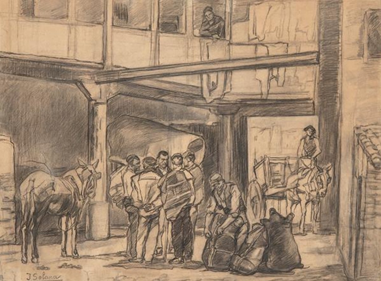 José Gutiérrez Solana, La posada, 1917-1920. Subastas Segre. Salida: 13.000 euros. Remate: 15.000 euros