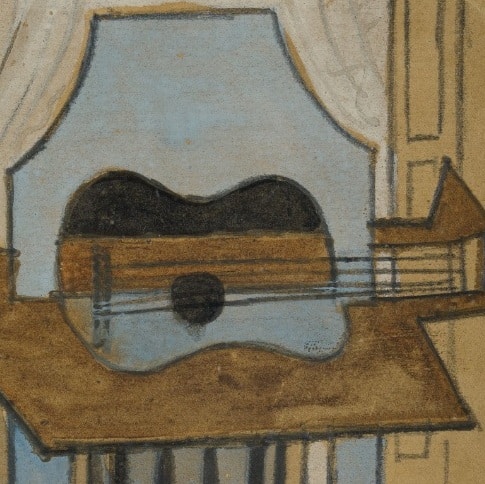 Pablo Picasso, Natura mort á la guitare, 1919, detalle 1 Pablo Picasso, Natura mort á la guitare, 1919, detalle 1