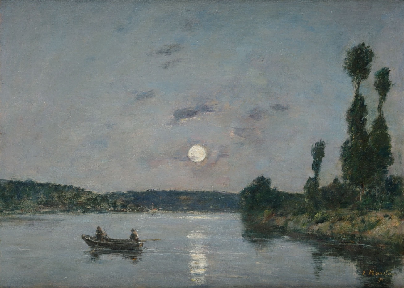 Eugène Boudin, Luz de luna en Caudebec-en-Caux, 1892. Ansorena Subastas. Salida y remate: 30.000 euros