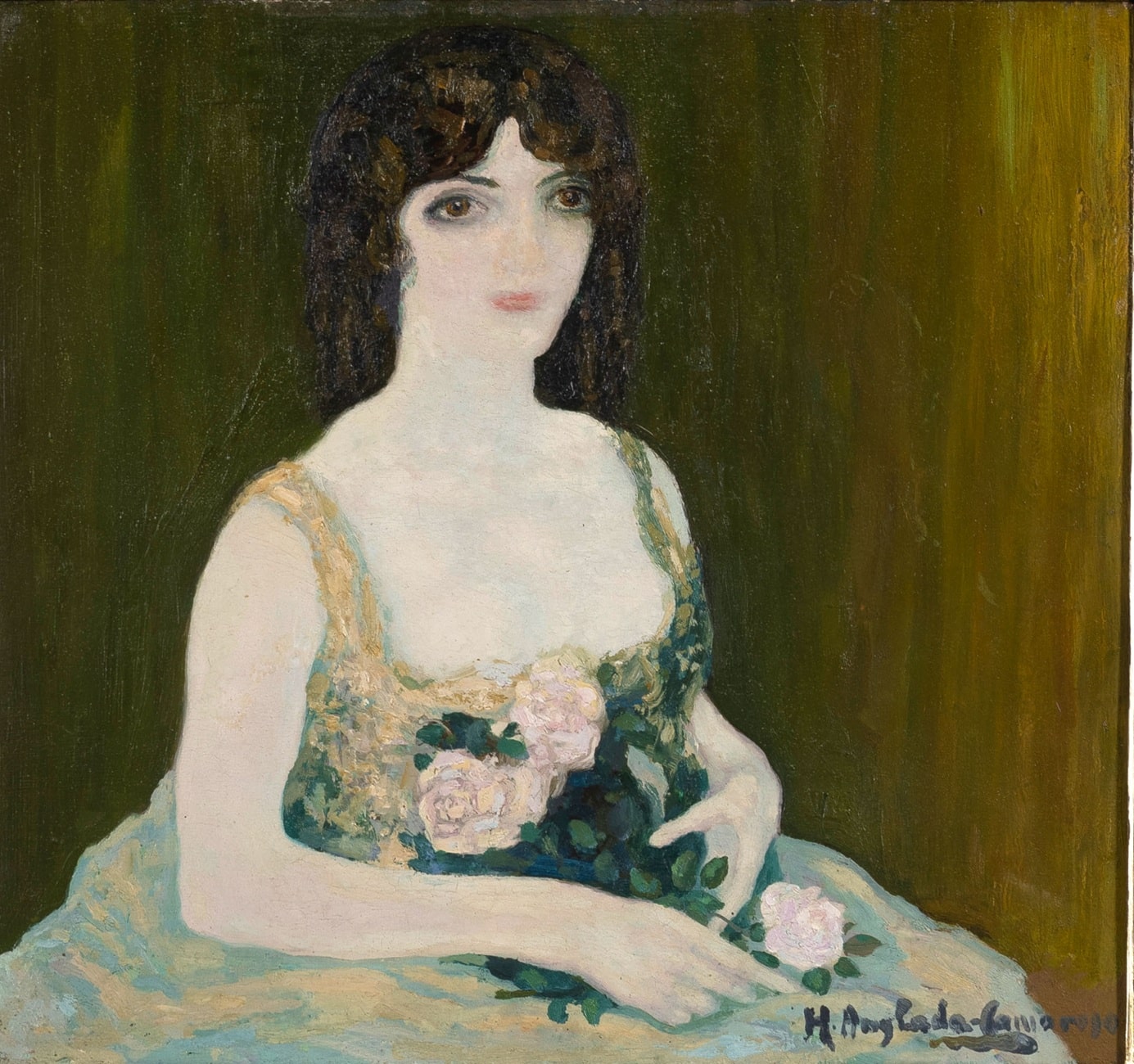 Hermenegildo Anglada-Camarasa, Dama con ramo de rosas, 1911. Fernando Durán Subastas. Salida: 80.000 euros. Remate: 85.000 euros