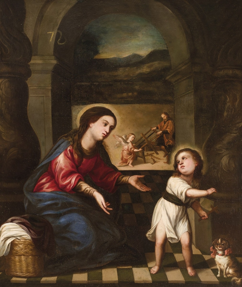 Juan de Sevilla, Sagrada Familia en el taller de san José. Durán Subastas. Salida: 20.000 euros. No vendido