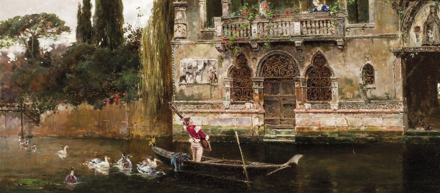Francisco Pradilla, Galanteo veneciano. Durán Subastas. Salida: 12.000 euros. Remate: 17.000 euros