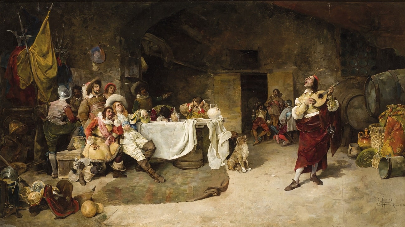 Joaquín Agrasot, Escena de taberna, 1867. Durán Subastas. Salida: 16.000 euros. Remate: 19.000 euros