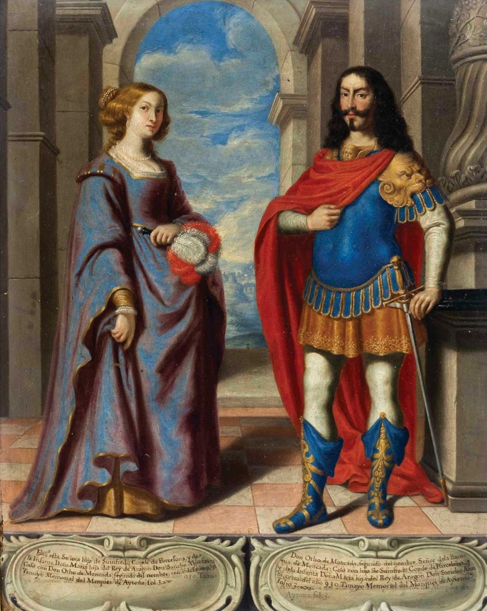 Juan Ayerbe, Retrato conmemorativo del matrimonio de Oto de Moncada con la hija del conde de Barcelona. Abalarte Subastas. Salida: 6.000 euros. Remate: 17.000 euros