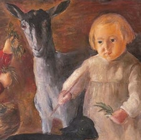 Rosario de Velasco, En el corral, c. 1942, detalle. Segre Subastas. Salida: 32.000 euros Rosario de Velasco, En el corral, c. 1942, detalle. Segre Subastas. Salida: 32.000 euros