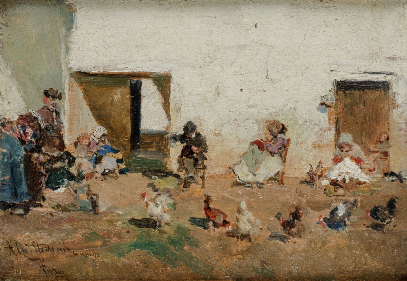 Mariano Fortuny, Patio en Granada, c. 1872. Ansorena Subastas. Salida: 18.000 euros