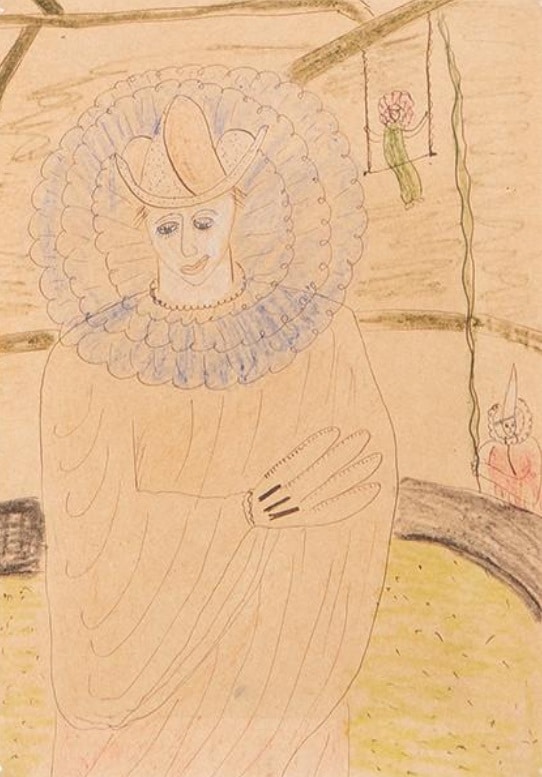 Federico García-Lorca, Payaso sobre pista de circo, 1925. Subastas Segre. Salida: 11.000 euros. Remate: 19.000 euros