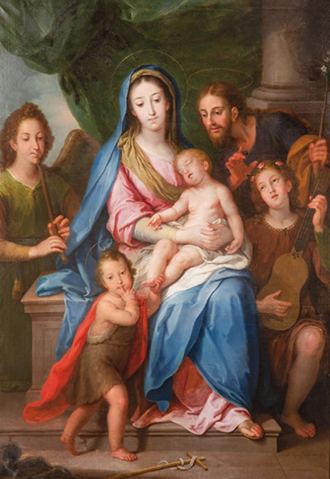 José Vergara, Sagrada familia con san Juanito y ángeles, 1788. Subastas Segre. Salida: 15.000 euros. Remate: 26.000 euros. Comprado por el Estado
