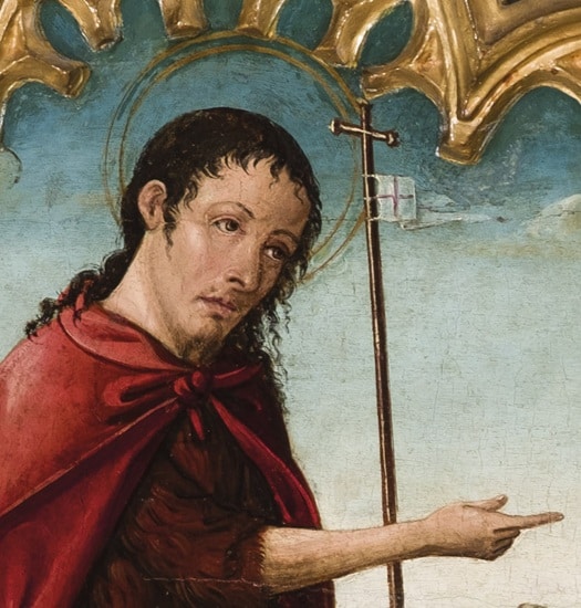Francisco de Osona, San Juan Bautista, detalle Francisco de Osona, San Juan Bautista, detalle